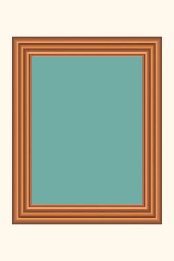 Tasarımınız için kare şeklinde altın renkli ahşap çerçeve. Klasik kılıf. Mesaj için yer. Tablolar ya da fotoğraflar için antika altın, güzel dikdörtgen çerçeveler. Şablon vektör illüstrasyonu