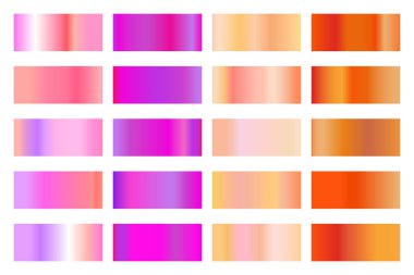 Parlak renkli hologramı olan metalik gradyan koleksiyonu. Holografik folyo dokusu, altın gül, mavi ve altın oyma. Çerçeve, kurdele, sınır, diğer tasarım için vektör ayarlandı