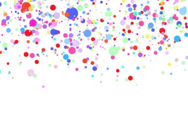 Açık renkli arka plan, daireli renkli vektör dokusu. Sıçrama efekti pankartı. Bulanık yağmur damlaları içeren parlak gümüş nokta çizimi. Web sayfası, afiş, poster, kart deseni