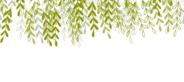 Renkli egzotik yapraklı çiçek web afişi. Doğa konsepti tasarımı. Yaz dallı modern çiçek kompozisyonları. Ekoloji, natura, çevre teması üzerine vektör illüstrasyonu. Boşluğu kopyala