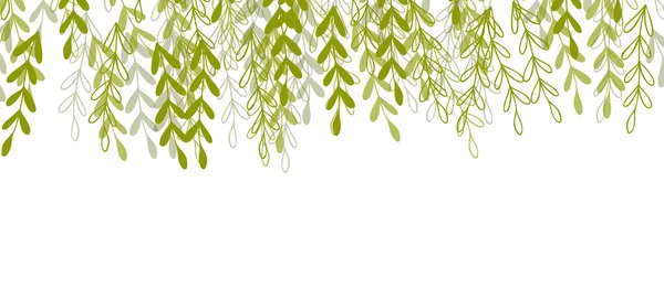 Blommig web banner med tecknad färg exotiska blad. Naturbegreppsdesign. Moderna blomsterkompositioner med sommargrenar. Vektor illustration på temat ekologi, natura, miljö. Kopiera utrymme — Stock vektor