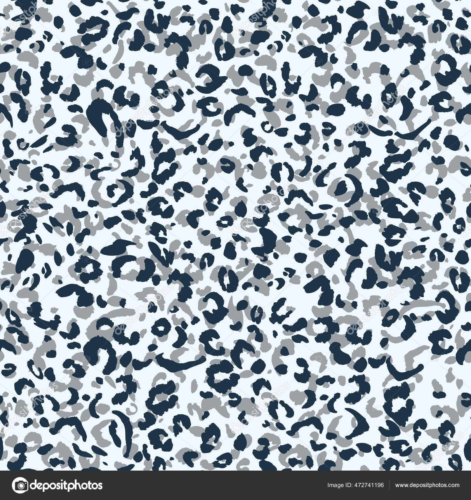 Modern Leopard Print Pale Gray Wallpaper