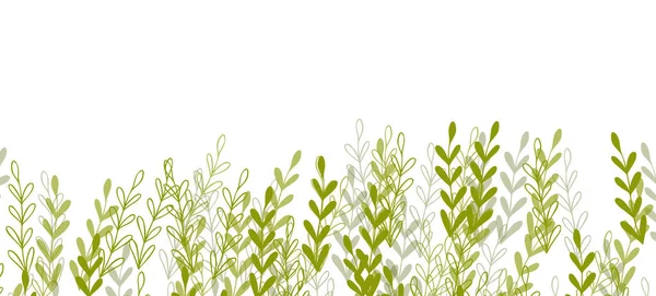 Blommig web banner med tecknad färg exotiska blad. Naturbegreppsdesign. Moderna blomsterkompositioner med sommargrenar. Vektor illustration på temat ekologi, natura, miljö. Kopiera utrymme — Stock vektor