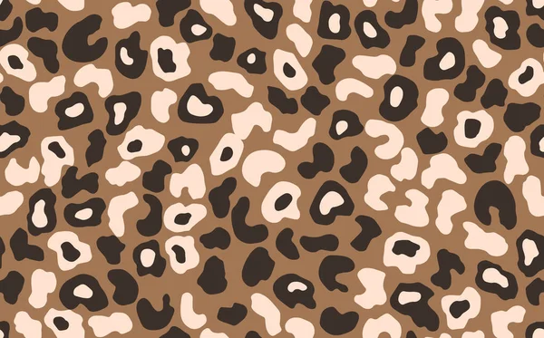 Abstract modern luipaard naadloos patroon. Dieren trendy achtergrond. Bruine decoratieve vector stock illustratie voor print, kaart, ansichtkaart, stof, textiel. Moderne ornament van gestileerde huid — Stockvector