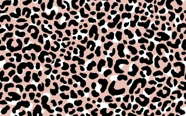 Padrão sem costura de leopardo moderno abstrato. Animais de fundo na moda. Ilustração de estoque vetorial decorativo bege e preto para impressão, cartão, cartão postal, tecido, têxtil. Ornamento moderno de pele estilizada —  Vetores de Stock