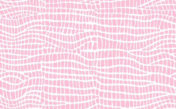 Abstraktes modernes Krokodilleder mit nahtlosem Muster. Tiere trendy Hintergrund. Dekorative Vektorillustration in rosa und weiß für Druck, Stoff, Textil. Modernes Ornament aus stilisierter Alligatorhaut — Stockvektor