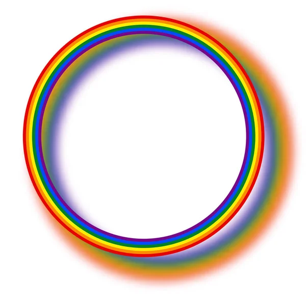 Flagge LGBT-Symbol, runder Rahmen. Template Design, Vektor Illustration. Die Liebe siegt. LGBT-Symbol in Regenbogenfarben. Schwulensammlung — Stockvektor