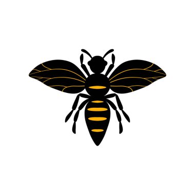 Çizgi film arısı maskotu. Küçük bir arı uçar. Eşek arısı koleksiyonu. Vektör karakterler. Ensest ikonu. Davetiye için şablon tasarımı, kartlar. Doodle tarzı