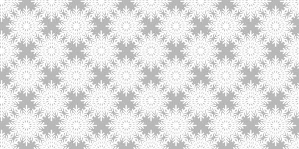 Winter seamless pattern with grey snowflakes on white background. Vector illustration for fabric, textile wallpaper, posters, gift wrapping paper. Christmas vector illustration. Falling snow — Stock Vector