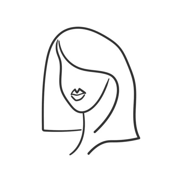 Mujer silueta arte línea cara. Figura femenina elegante, chica de belleza. Estilo de línea de arte. Ilustración vectorial de moda aislada sobre fondo blanco. Gráficos de contorno para diseño — Archivo Imágenes Vectoriales