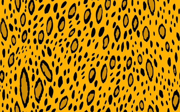 Abstraktes modernes Leopardenmuster. Tiere trendy Hintergrund. Orange und schwarz dekorative Vektorstockillustration für Druck, Karte, Postkarte, Stoff, Textil. Modernes Ornament des stilisierten Skis — Stockvektor