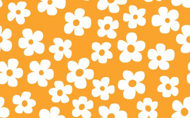 Çiçeksiz, el çizimi renkli çiçekler. Tatlı yaz geçmişi. Modern çiçek kompozisyonları. Duvar kağıdı, poster, kart, kumaş ve tekstil için moda vektör stoku çizimi