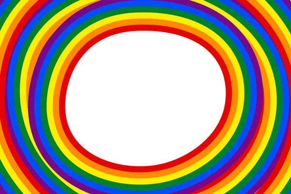 Bandiera icona LGBT, cornice rotonda. Modello, illustrazione vettoriale. L'amore vince. Simbolo LGBT nei colori arcobaleno. Collezione Gay pride — Vettoriale Stock