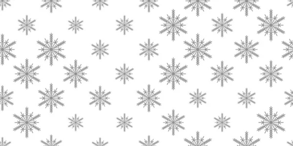 Zimní bezešvé vzor s šedými sněhové vločky na bílém pozadí. Vektorová ilustrace pro tkaniny, textilní tapety, plakáty, dárkový balicí papír. Vánoční vektorová ilustrace. Padající sníh — Stockový vektor