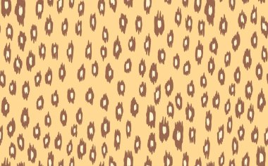 Soyut modern leopar pürüzsüz desen. Hayvanlar modaya uygun arka plan. Baskı, kart, kartpostal, kumaş, tekstil için bej ve kahverengi vektör stok çizimi. Modern stilize cilt süsü