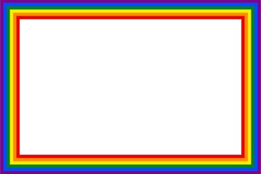 Bayrak LGBT simgesi, kare kare kare. Şablon tasarımı, vektör çizimi. Aşk kazanır. Gökkuşağı renklerinde LGBT sembolü. Eşcinsel gurur koleksiyonu. Boşluğu kopyala