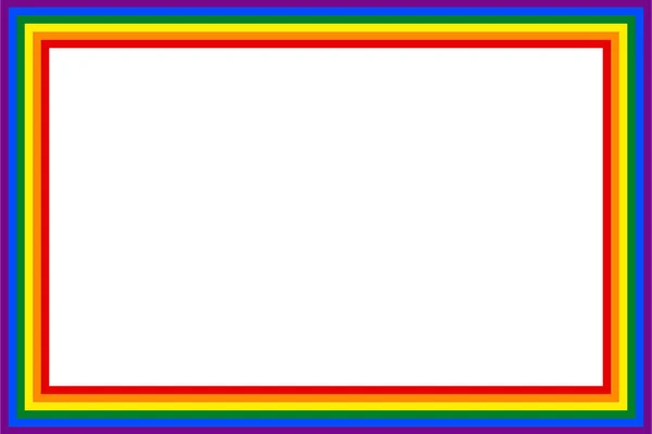 Bandiera icona LGBT, cornice quadrata. Modello, illustrazione vettoriale. L'amore vince. Simbolo LGBT nei colori arcobaleno. Collezione gay pride. Copia spazio — Vettoriale Stock