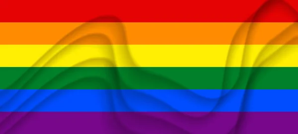 Vlag LGBT kwadraat pictogram, badge of knop. Sjabloon ontwerp, vector illustratie. Liefde wint. LGBT symbool in regenboogkleuren. gay trots zijde textiel achtergrond — Stockvector