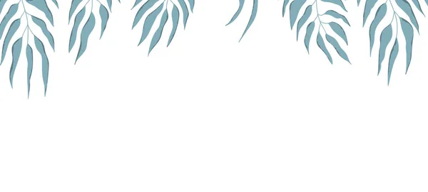 Florales Web-Banner mit gezeichneten exotischen Blättern. Entwurf eines Naturkonzepts. Moderne florale Kompositionen mit Sommerzweigen. Vektorillustration zum Thema Ökologie, Natur, Umwelt — Stockvektor