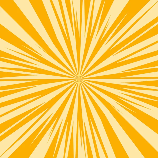 Pop Art Radyasyon Renkli Çizgi Roman kapağı. Çizgili turuncu dijital arka plan. Çizgi film komik retro desenli striptiz maketi. Vektör yarım ton çizimi. Güneş patlaması, yıldız patlaması şekli