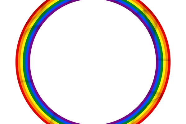 Bandiera icona LGBT, cornice rotonda. Modello, illustrazione vettoriale. L'amore vince. Simbolo LGBT nei colori arcobaleno. Collezione Gay pride — Vettoriale Stock