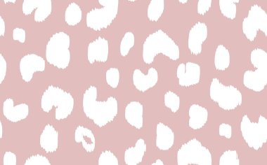 Soyut modern leopar pürüzsüz desen. Hayvanlar modaya uygun arka plan. Baskı, kart, kartpostal, kumaş, tekstil için bej ve beyaz dekoratif vektör stok çizimi. Modern stilize cilt süsü