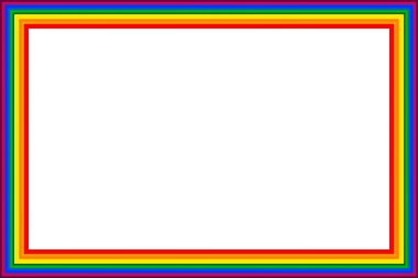 Bayrak LGBT simgesi, kare kare kare. Şablon tasarımı, vektör çizimi. Aşk kazanır. Gökkuşağı renklerinde LGBT sembolü. Eşcinsel gurur koleksiyonu. Boşluğu kopyala