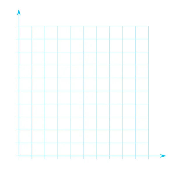 Rácspapír. Matematikai grafikon. Kartéziai koordinátarendszer x-tengellyel, y-tengellyel. Négyzet háttér színes vonalak. Geometrikus minta az iskolához, az oktatáshoz. Átlátszó háttérrel bélelt üres — Stock Vector