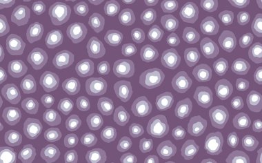 Soyut modern leopar pürüzsüz desen. Hayvanlar modaya uygun arka plan. Parmak izi, kart, kartpostal, kumaş ve tekstil için mor dekoratif vektör stok çizimi. Modern stilize cilt süsü