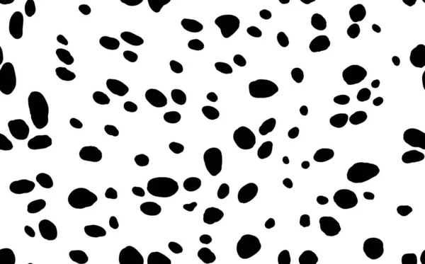 Abstraktní moderní dalmatské kožešiny bezešvé vzor. Zvířata trendy pozadí. Černobílá dekorativní vektorová ilustrace pro tisk, pohlednice, pohlednice, textilie, textil. Moderní ozdoba stylizované kůže — Stockový vektor