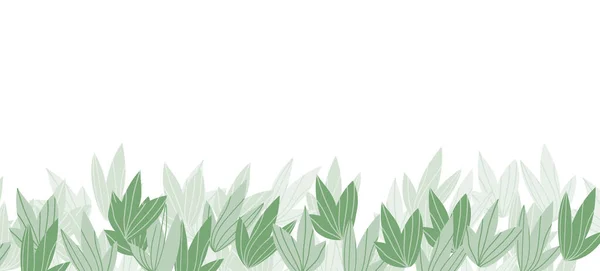 Banner web floral com folhas exóticas de cor desenhada. Design de conceito de natureza. Composições florais modernas com ramos de verão. Ilustração vetorial sobre o tema ecologia, natura, meio ambiente — Vetor de Stock