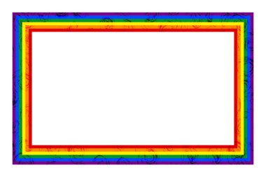 Bayrak LGBT simgesi, kare kare kare. Şablon tasarımı, vektör çizimi. Aşk kazanır. Gökkuşağı renklerinde LGBT sembolü. Eşcinsel gurur koleksiyonu. Boşluğu kopyala