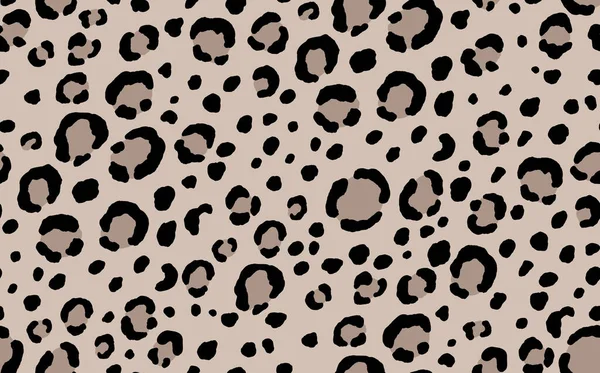 Padrão sem costura de leopardo moderno abstrato. Animais de fundo na moda. Ilustração de estoque vetorial decorativo bege e preto para impressão, cartão, cartão postal, tecido, têxtil. Ornamento moderno de pele estilizada — Vetor de Stock