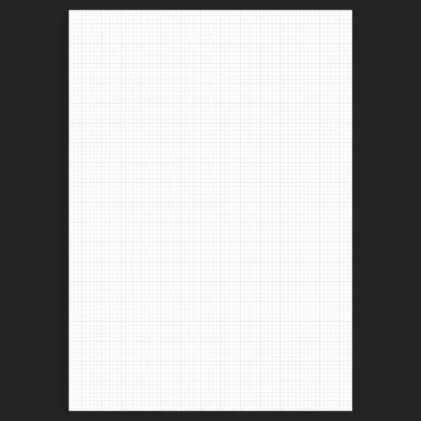 Papel de grelha. Folha de papel forrada em branco realista em formato A4. Fundo quadrado com gráfico de cores. Padrão geométrico para a escola, papel de parede, texturas, caderno. Forrado em branco sobre fundo transparente —  Vetores de Stock