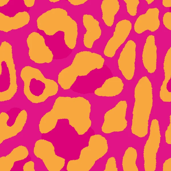 Abstract modern leopard seamless pattern. Animals trendy background. Pink and orange decorative vector stock illustration for print, card, postcard, fabric, textile. Modern ornament of stylized skin — Διανυσματικό Αρχείο