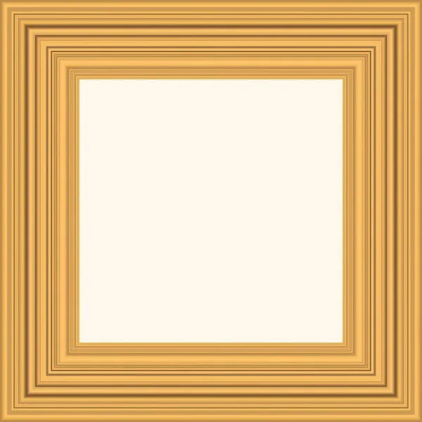 Marco de madera vintage de oro cuadrado para su diseño. Cubierta vintage. Lugar para el texto. Vintage oro antiguo hermosos marcos rectangulares para pinturas o fotografías. Plantilla vector ilustración — Vector de stock