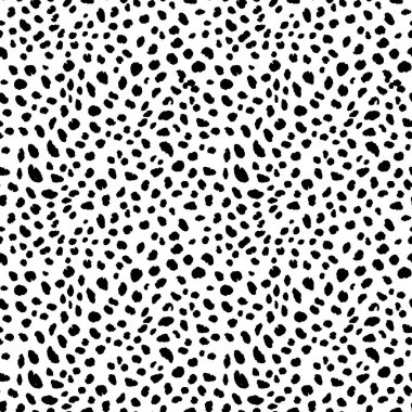 Soyut modern leopar pürüzsüz desen. Hayvanlar modaya uygun arka plan. Parmak izi, kart, kartpostal, kumaş ve tekstil için siyah beyaz vektör çizimi. Modern stilize cilt süsü.