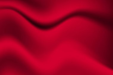 İpek kırmızı arkaplan. Kopya uzayı ile soyut vektör deseni. Sıvı dalga dokusu, pürüzsüz örtü duvar kağıdı. Düğün kumaşı, saten. Pankart, kart, kartpostal, arkaplan için dalgalı tasarım