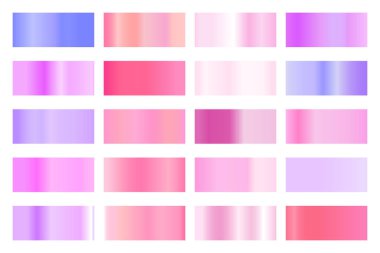 Parlak renkli hologramı olan metalik gradyan koleksiyonu. Holografik folyo dokusu, altın gül, mavi ve altın oyma. Çerçeve, kurdele, sınır, diğer tasarım için vektör ayarlandı