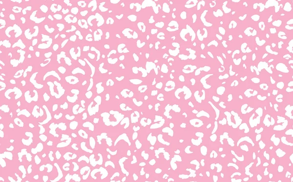 Patrón moderno sin costuras de leopardo abstracto. Animales de fondo de moda. Ilustración de stock decorativo rosa y blanco para impresión, tarjeta, postal, tela, textil. Adorno moderno de piel estilizada — Archivo Imágenes Vectoriales