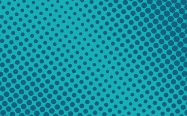 Pop Art yaratıcı konsept renkli çizgi roman dergisi kapağı. Puantiyeli mavi arka plan. Çizgi film yarım ton retro modeli. Poster, kart, pankart, boş baloncuk için soyut noktalı tasarım