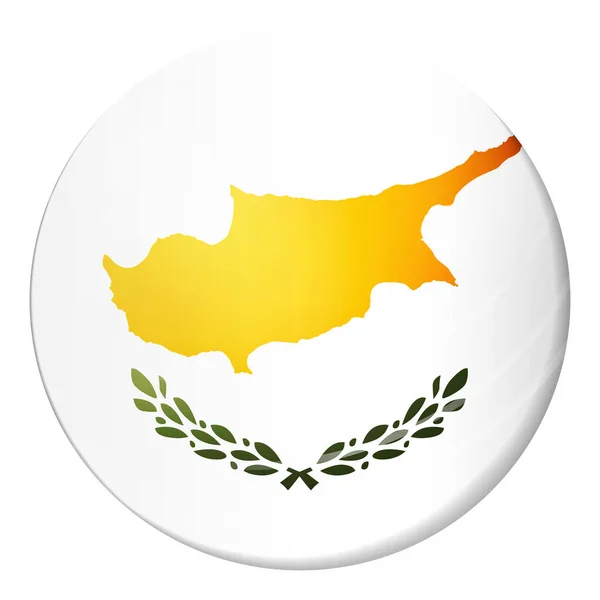 Skleněná kulička s vlajkou Kypru. Kulatá koule, ikona šablony. Národní symbol. Lesklý realistický míč, 3D abstraktní vektorové ilustrace zvýrazněné na bílém pozadí. Velká bublina — Stockový vektor