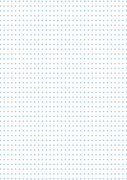 Papier graphique. Papier quadrillé pointillé imprimable sur fond blanc. Illustration géométrique abstraite en pointillés transparents avec des points pour l'école, carnet, journal, notes, impression. Papier réaliste blanc format A4 — Image vectorielle