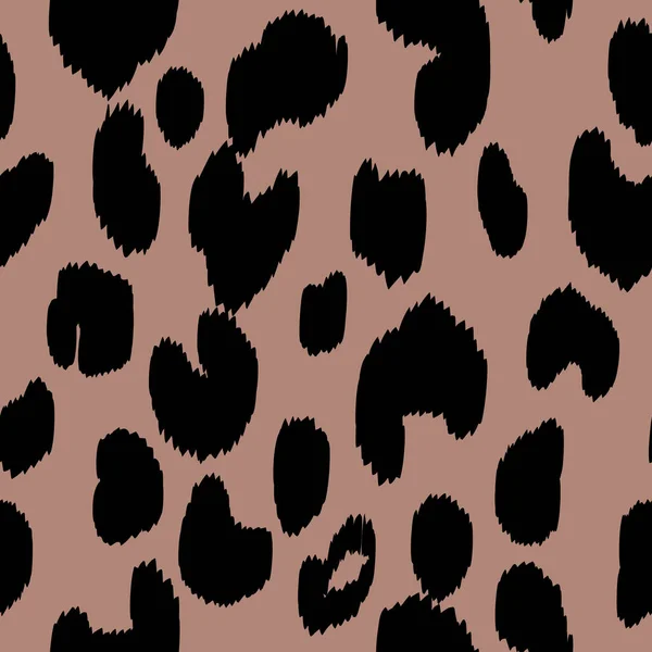 Abstraktes modernes Leopardenmuster. Tiere trendy Hintergrund. Beige und schwarz dekorative Vektorstockillustration für Druck, Karte, Postkarte, Stoff, Textil. Modernes Ornament stilisierter Haut — Stockvektor