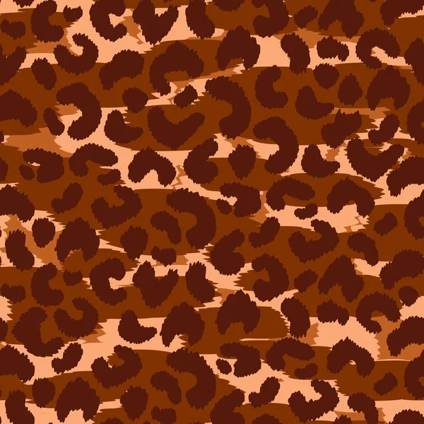 Abstract modern luipaard naadloos patroon. Dieren trendy achtergrond. Bruin en zwart decoratieve vector voorraad illustratie voor print, kaart, ansichtkaart, stof, textiel. Moderne ornament van gestileerde huid — Stockvector