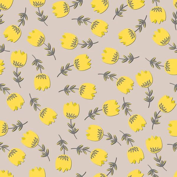 Geleneksel halk sanatları süslerine dayanan kusursuz çiçek desenleri. Işıklı arka planda renkli çiçekler. İskandinav tarzı. İsveç İskandinav tarzı. Vektör çizimi. Basit minimalist desen