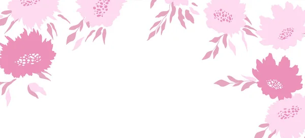 Feliz aniversário, feriado, saudação celebração e cartão de convite. Banner floral colorido com flores de cor no fundo claro. Modelo de layout. Composições florais modernas com ramos de verão — Vetor de Stock