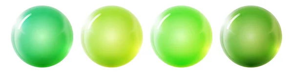 Набор из стеклянных цветных шариков. Глянцевый реалистичный шар, трехмерная абстрактная векторная иллюстрация на белом фоне. Большой металлический пузырь с тенью — стоковый вектор