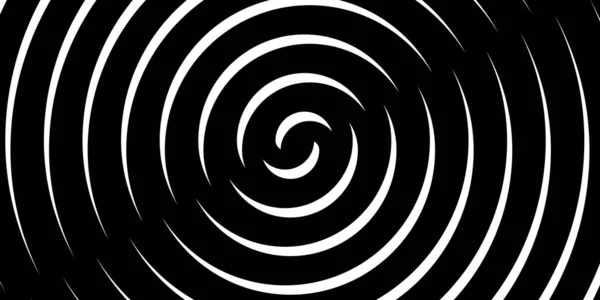 Draai hypnotiserende zwart-wit spiraal. Monochrome abstracte achtergrond. Vector platte geometrische illustratie.Sjabloon ontwerp voor banner, website, sjabloon, folder, brochure, poster — Stockvector