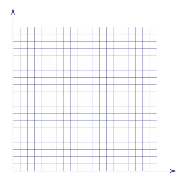 Gitterpapier. Mathematische Grafik. Kartesisches Koordinatensystem mit x-Achse, y-Achse. Quadratischer Hintergrund mit Farblinien. Geometrisches Muster für Schule, Bildung. Gefüttert blank auf transparentem Hintergrund — Stockvektor